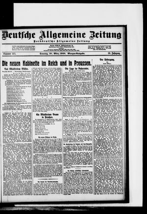 Deutsche allgemeine Zeitung on Mar 28, 1920