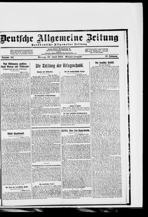 Deutsche allgemeine Zeitung on Apr 26, 1920