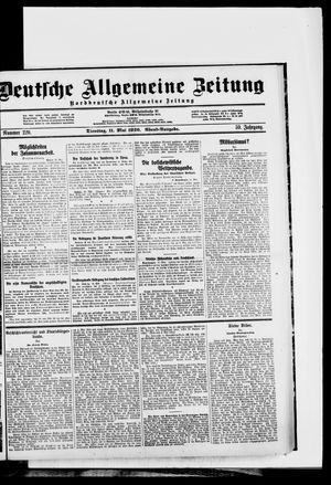 Deutsche allgemeine Zeitung vom 11.05.1920