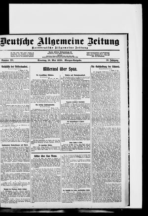Deutsche allgemeine Zeitung on May 18, 1920