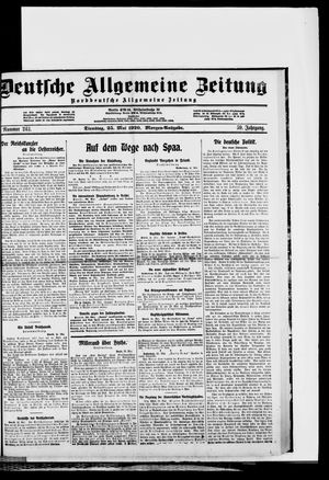 Deutsche allgemeine Zeitung on May 25, 1920