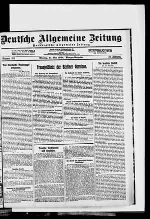 Deutsche allgemeine Zeitung vom 31.05.1920