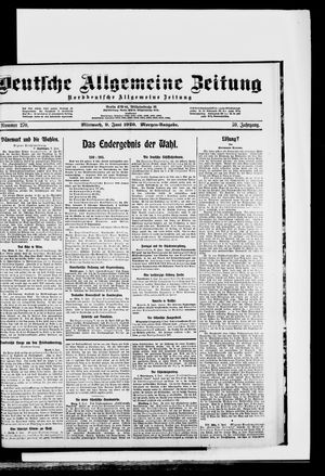 Deutsche allgemeine Zeitung vom 09.06.1920