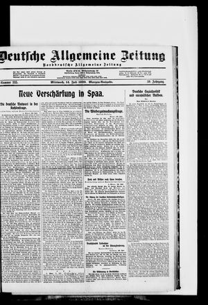 Deutsche allgemeine Zeitung vom 14.07.1920