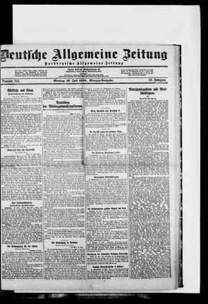 Deutsche allgemeine Zeitung vom 19.07.1920