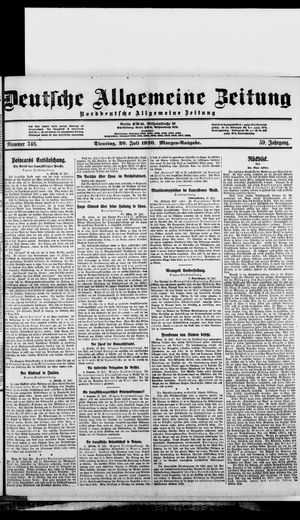 Deutsche allgemeine Zeitung on Jul 20, 1920