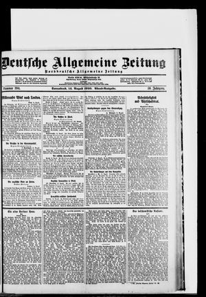 Deutsche allgemeine Zeitung vom 14.08.1920