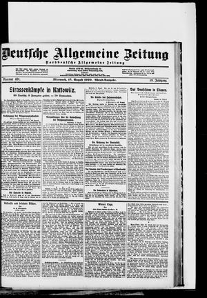 Deutsche allgemeine Zeitung vom 18.08.1920