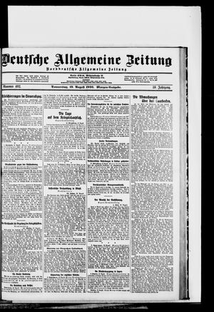 Deutsche allgemeine Zeitung vom 19.08.1920