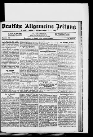 Deutsche allgemeine Zeitung vom 21.08.1920