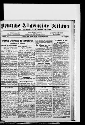 Deutsche allgemeine Zeitung vom 22.08.1920