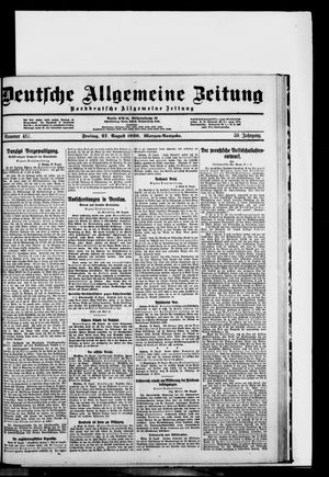 Deutsche allgemeine Zeitung vom 27.08.1920