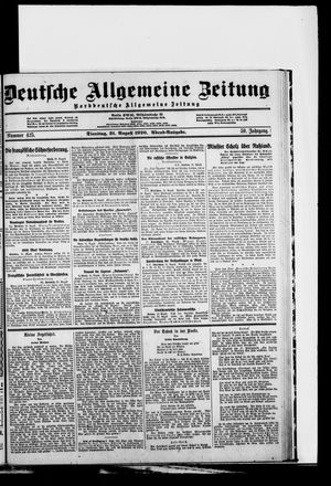 Deutsche allgemeine Zeitung vom 31.08.1920