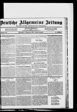 Deutsche allgemeine Zeitung vom 01.09.1920