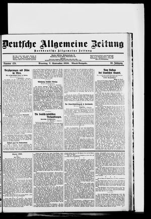 Deutsche allgemeine Zeitung vom 07.09.1920
