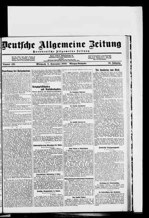 Deutsche allgemeine Zeitung vom 08.09.1920
