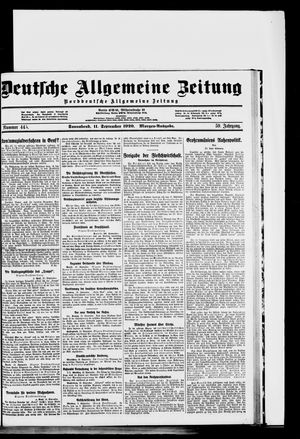 Deutsche allgemeine Zeitung vom 11.09.1920