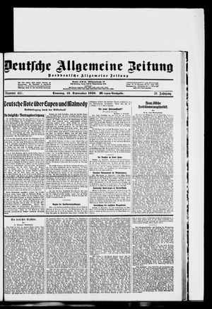 Deutsche allgemeine Zeitung on Sep 12, 1920