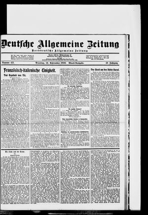 Deutsche allgemeine Zeitung vom 14.09.1920