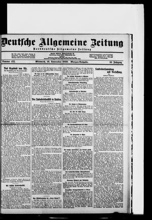 Deutsche allgemeine Zeitung vom 15.09.1920