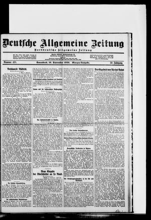 Deutsche allgemeine Zeitung vom 18.09.1920