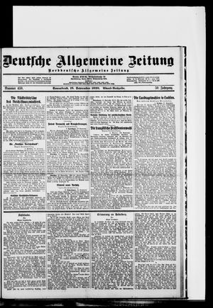 Deutsche allgemeine Zeitung vom 18.09.1920