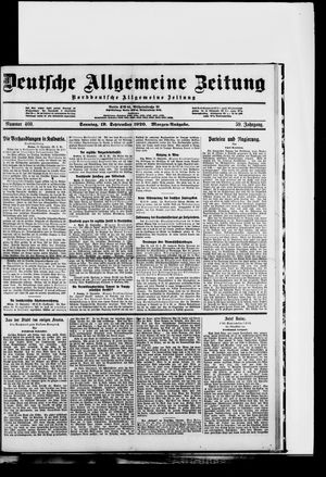 Deutsche allgemeine Zeitung on Sep 19, 1920