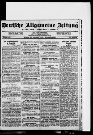 Deutsche allgemeine Zeitung vom 20.09.1920