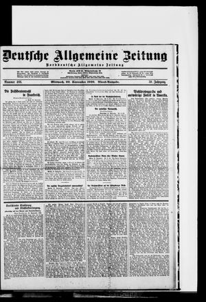 Deutsche allgemeine Zeitung vom 22.09.1920