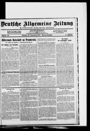 Deutsche allgemeine Zeitung vom 26.09.1920