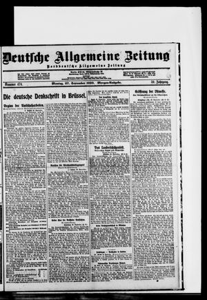 Deutsche allgemeine Zeitung on Sep 27, 1920