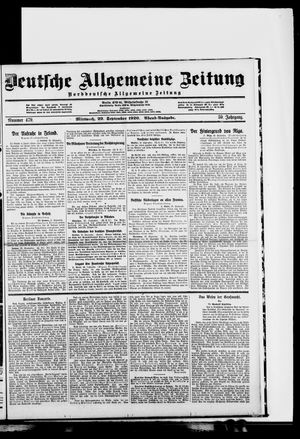Deutsche allgemeine Zeitung vom 29.09.1920
