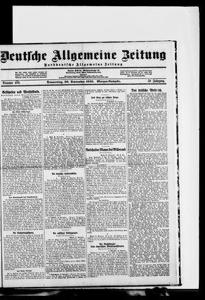 Deutsche allgemeine Zeitung vom 30.09.1920