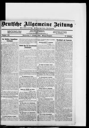 Deutsche allgemeine Zeitung vom 07.10.1920