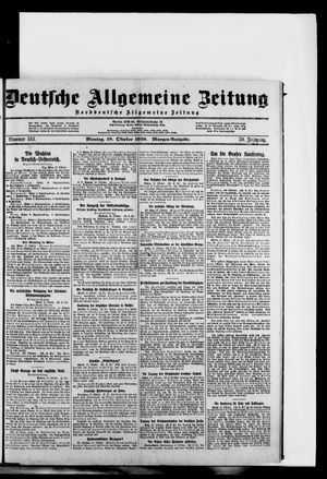 Deutsche allgemeine Zeitung vom 18.10.1920