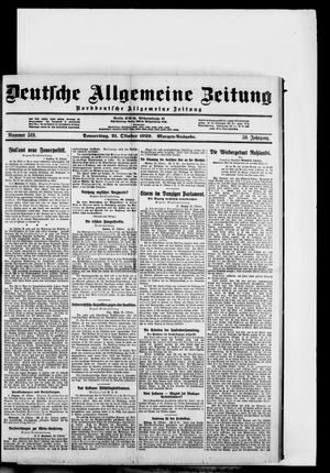 Deutsche allgemeine Zeitung on Oct 21, 1920