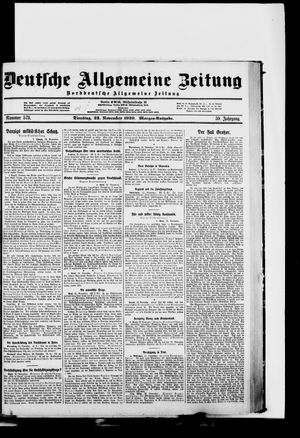 Deutsche allgemeine Zeitung on Nov 23, 1920