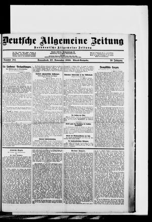 Deutsche allgemeine Zeitung vom 27.11.1920