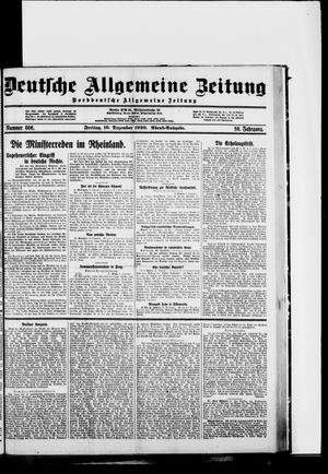 Deutsche allgemeine Zeitung vom 10.12.1920
