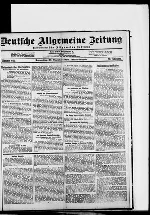 Deutsche allgemeine Zeitung on Dec 30, 1920