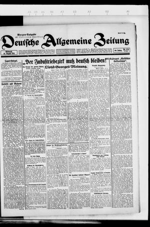 Deutsche allgemeine Zeitung vom 10.08.1921