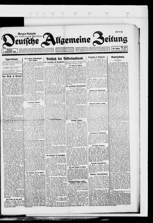Deutsche allgemeine Zeitung vom 02.09.1921