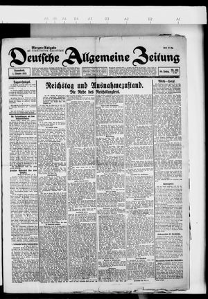 Deutsche allgemeine Zeitung vom 01.10.1921