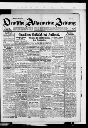 Deutsche allgemeine Zeitung on Oct 13, 1921
