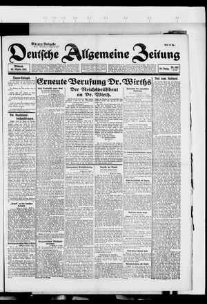 Deutsche allgemeine Zeitung vom 26.10.1921