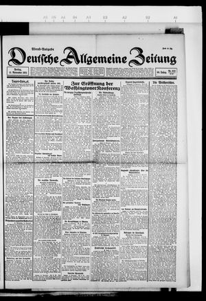 Deutsche allgemeine Zeitung vom 11.11.1921