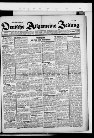 Deutsche allgemeine Zeitung vom 29.11.1921