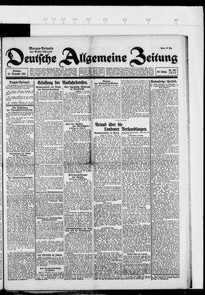 Deutsche allgemeine Zeitung vom 25.12.1921