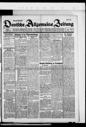 Deutsche allgemeine Zeitung vom 09.01.1922