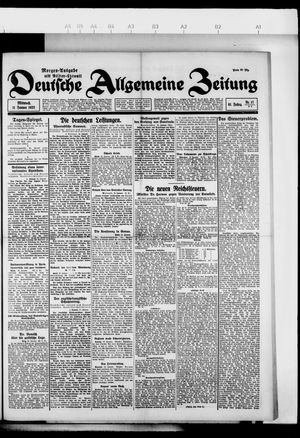Deutsche allgemeine Zeitung on Jan 11, 1922